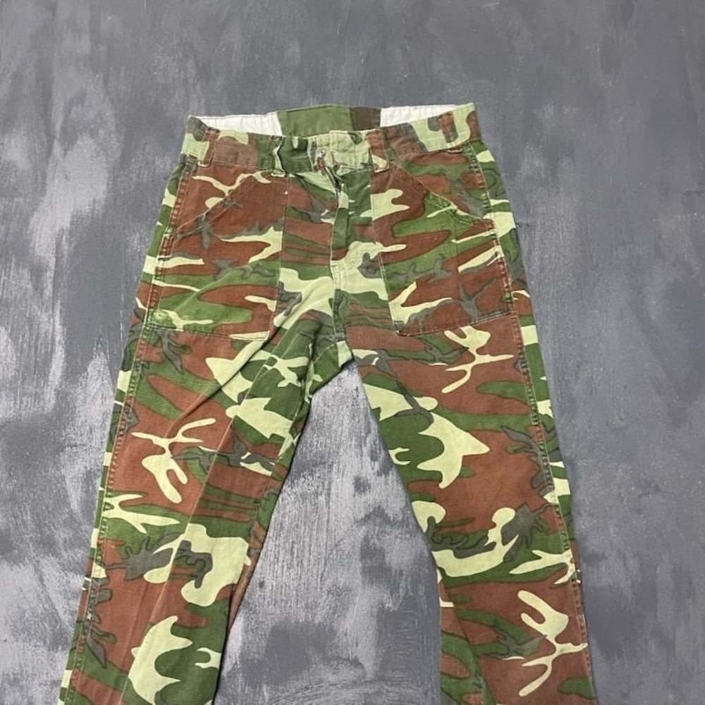 vintage Camouflage hunting pants mens 30x25 green 1970s USA